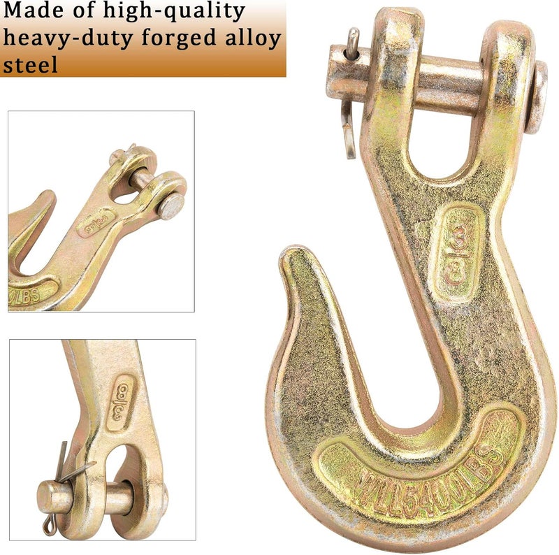 9TH SHOP 3/8" Grab Hook, Clevis Hook for Chain - Grade 70 (G70) Heavy Duty, 6600 lbs Break Strength - Fits 3/8" Truck, Trailer, Tow & Transport Chains (10 Pack) - Image 3